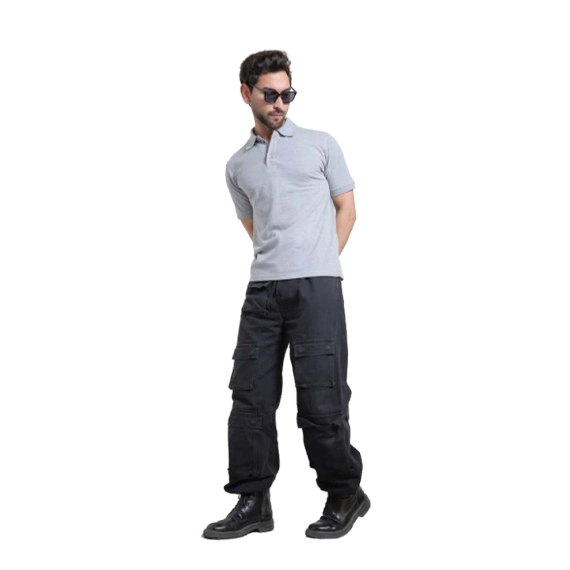 Men’s Solid Grey Polo T-Shirt – Premium Cotton Casual Wear (M, L, XL)